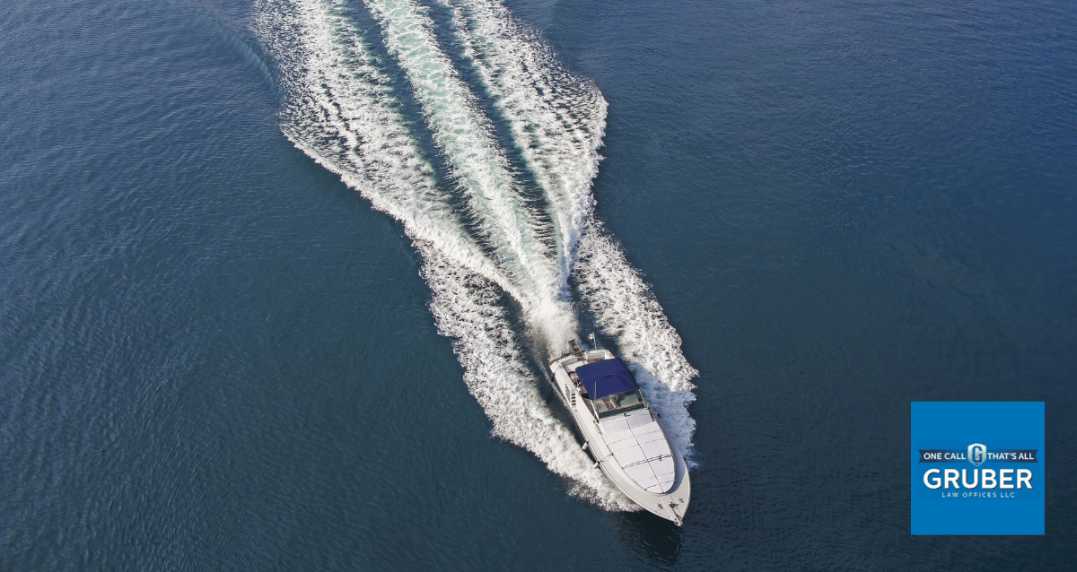 A shoreline with a person observing Wisconsin boating regulations